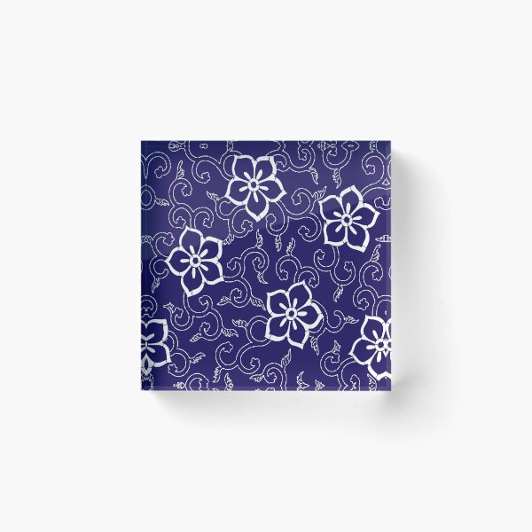 Item preview, Blue Batik Floral designed and sold by Makanahele.