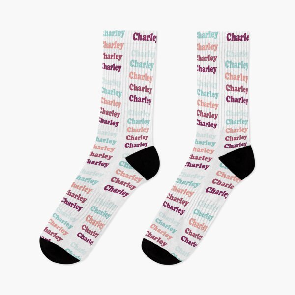 Item preview, Charley - repeated name light teal, green, apricot, red, burgundy text - 0522 designed and sold by PrettyDesserted.