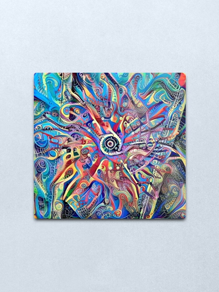 Alternate view of Mandala-Kaleidoscope-"Psychedelic Mandala" Metal Print
