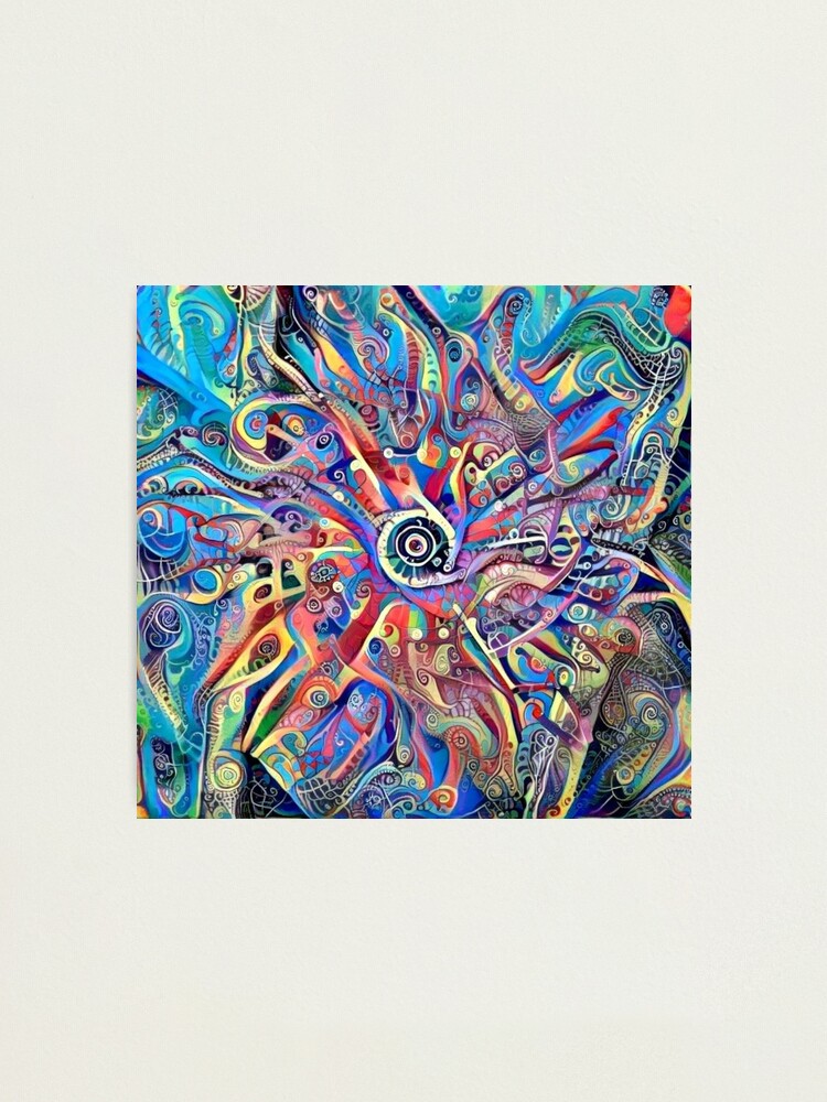 Alternate view of Mandala-Kaleidoscope-"Psychedelic Mandala" Photographic Print