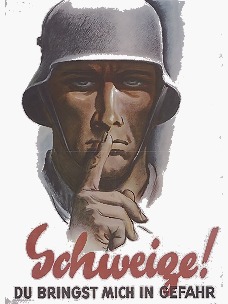 "WWII ..Keep Quiet..vintage German posterove Awesome" Sticker by