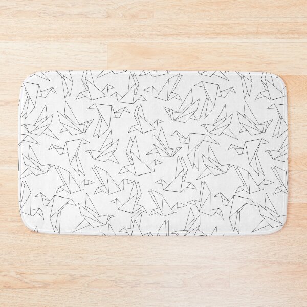 Item preview, origiami birds black and white pattern designed and sold by studioMoSa.