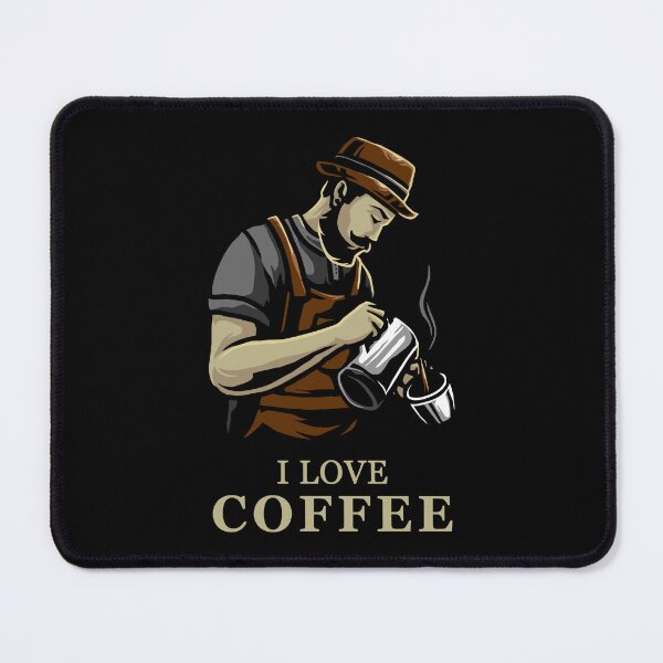 Item preview, I Love Coffee - A barista pouring coffee into a mug designed and sold by velisani.