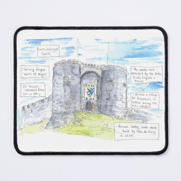 Item preview, Carrickfergus Castle illustration Northern Ireland  designed and sold by DebTheZeb.