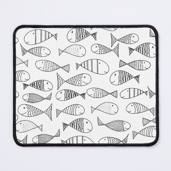Item preview, cute little fish black on white designed and sold by studioMoSa.