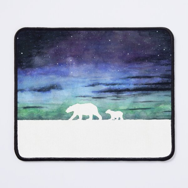 Item preview, Aurora borealis and polar bears (light version) designed and sold by savousepate.