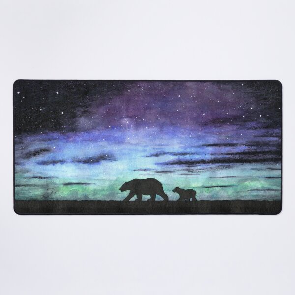 Item preview, Aurora borealis and polar bears (dark version) designed and sold by savousepate.
