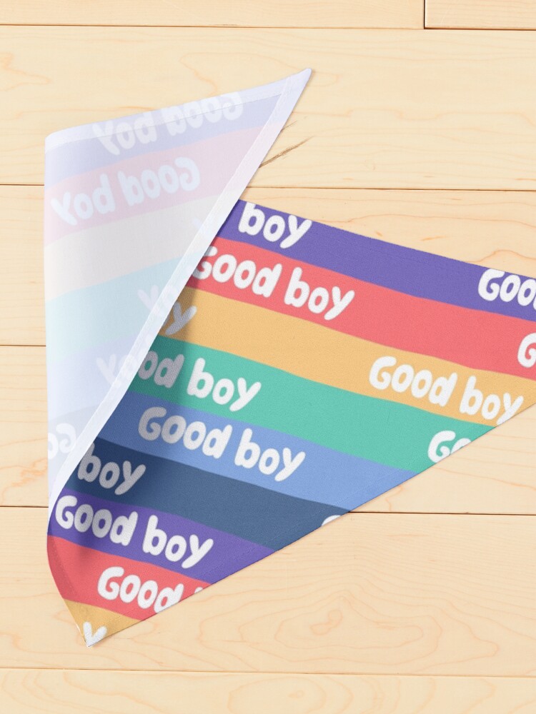 Alternate view of Good boy rainbow pattern Pet Bandana