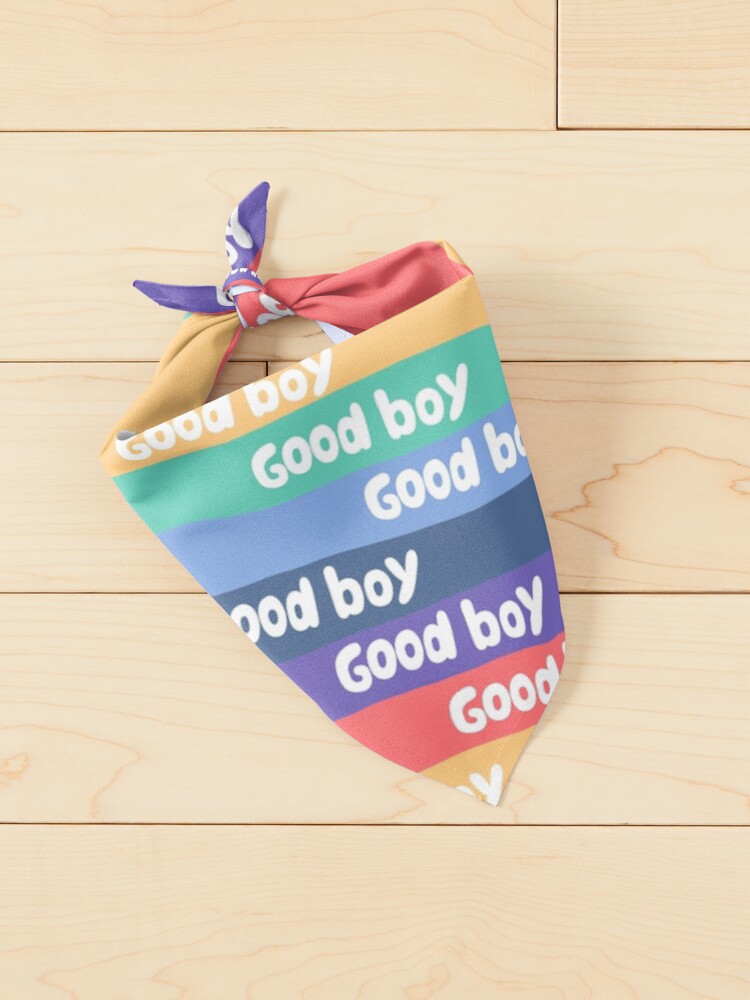 Alternate view of Good boy rainbow pattern Pet Bandana