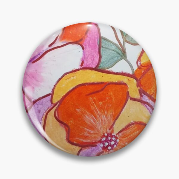 Item preview, Orangish Pink Large Floral Print Design designed and sold by Dream Bloom Gallery.