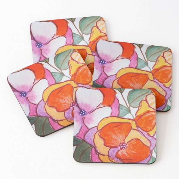 Item preview, Orangish Pink Large Floral Print Design designed and sold by Dream Bloom Gallery.