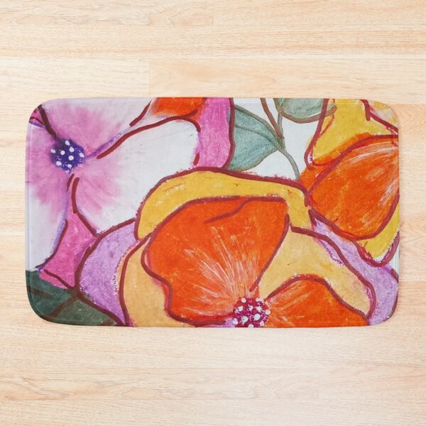 Item preview, Orangish Pink Large Floral Print Design designed and sold by Dream Bloom Gallery.