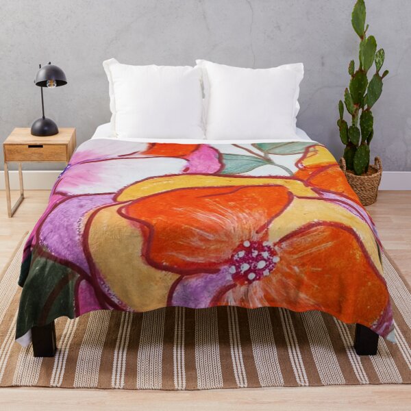 Item preview, Orangish Pink Large Floral Print Design designed and sold by Dream Bloom Gallery.
