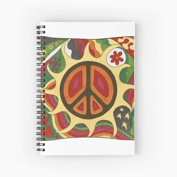 Item preview, Vintage Psychedelic Flaming Peace designed and sold by Kellie Espie Art.