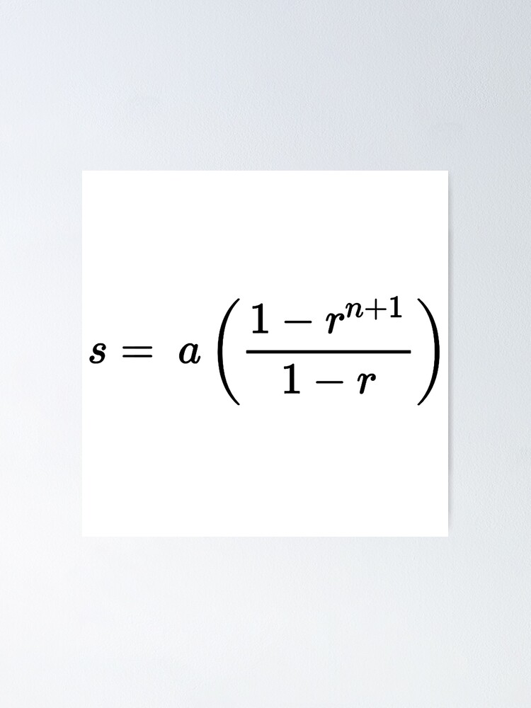 geometric sum formula poster for sale by noethersym redbubble