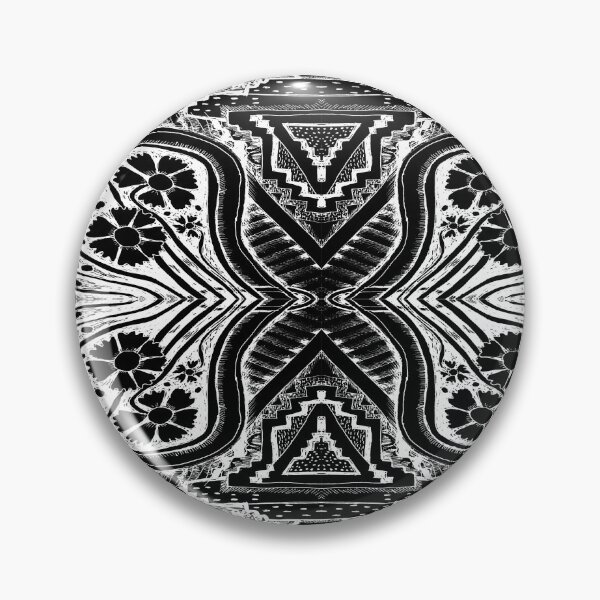 Item preview, floral geometric hybrid in high contrast black and white designed and sold by Nickdavisinghe.