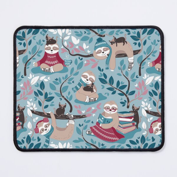 Item preview, Hygge sloth // small scale // pale blue and red designed and sold by SelmaCardoso.