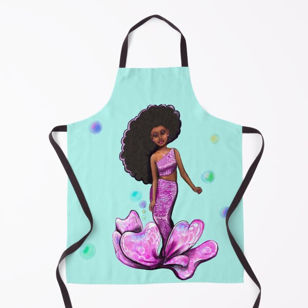 Item preview, Mermaid gifts top 10 Coco the Magical rainbow mermaid with brown eyes, flowing Afro hair and caramel brown skin - light background designed and sold by Artonmytee.