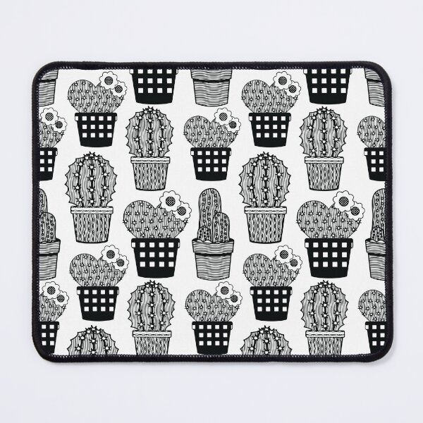 Item preview, Black and White Cactus Succulents Seamless Pattern designed and sold by dass-art.