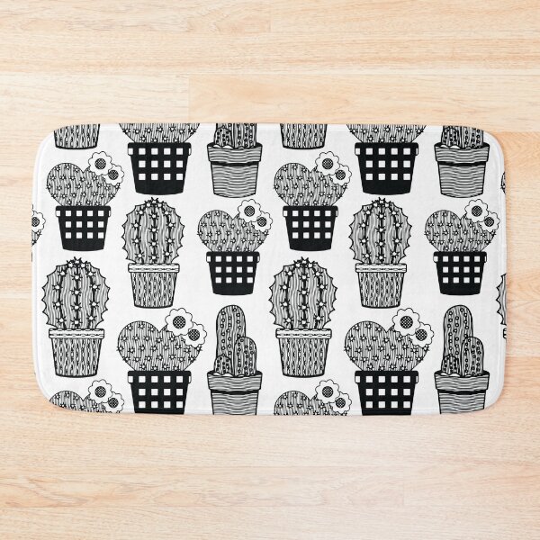 Item preview, Black and White Cactus Succulents Seamless Pattern  designed and sold by dass-art.