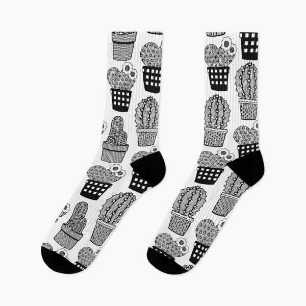 Item preview, Black and White Cactus Succulents Seamless Pattern  designed and sold by dass-art.