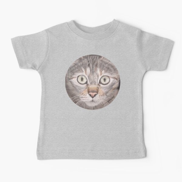 Portrait of cat with dry pastels Baby T-Shirt