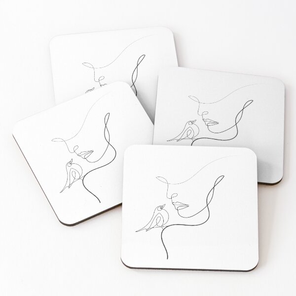 Item preview, Woman with Bird | One Line Drawing | One Line Art designed and sold by One-Line-Artist.