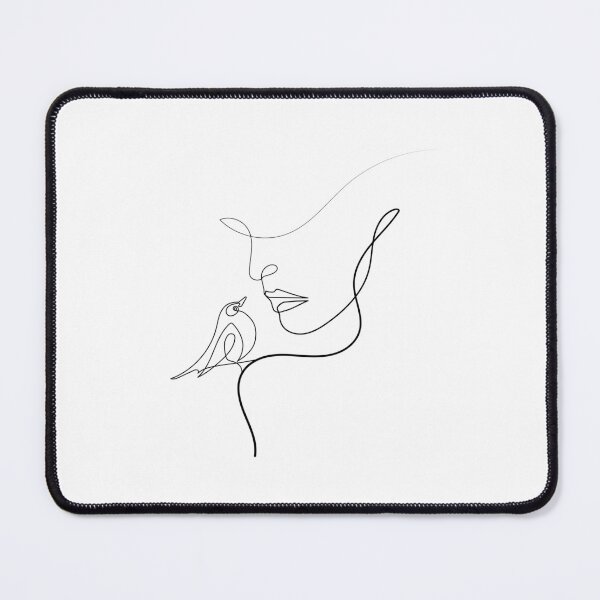 Item preview, Woman with Bird | One Line Drawing | One Line Art designed and sold by One-Line-Artist.