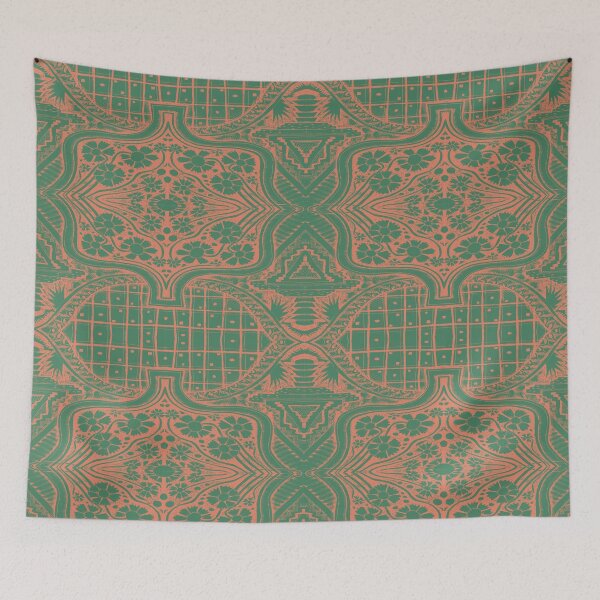 Item preview, floral geometric hybrid in muted colours designed and sold by Nickdavisinghe.