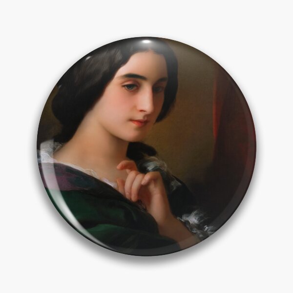 Item preview, Head of a Young Woman by Hermann Winterhalter Remastered Xzendor7 Classical Art Old Masters Reproductions designed and sold by Xzendor7 Digital Art Creations.
