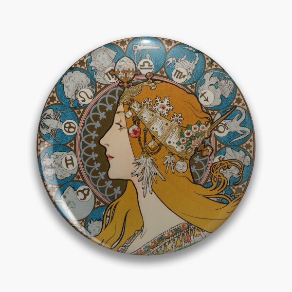 Item preview, Alphonse Mucha Zodiac or La Plume. Art Nouveau poster art designed and sold by el-padre.