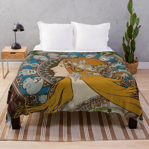 Item preview, Alphonse Mucha Zodiac or La Plume. Art Nouveau poster art designed and sold by el-padre.