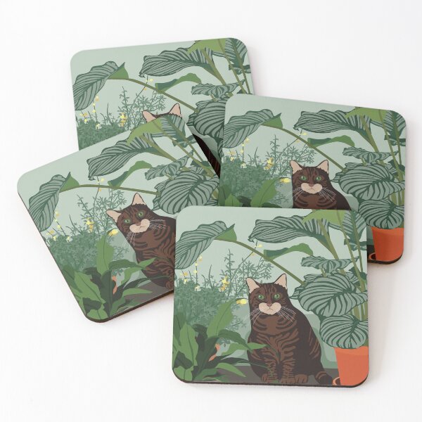 Item preview, Cat and Plants designed and sold by zykydesigns.