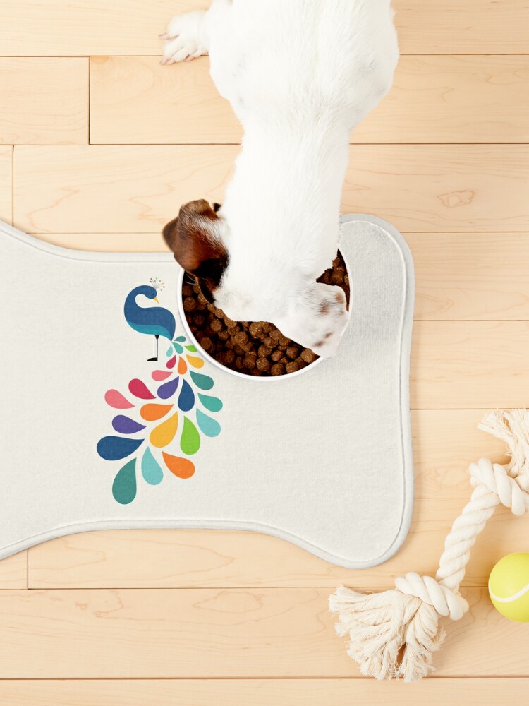 Discover Peacok  - Pet bowl mat