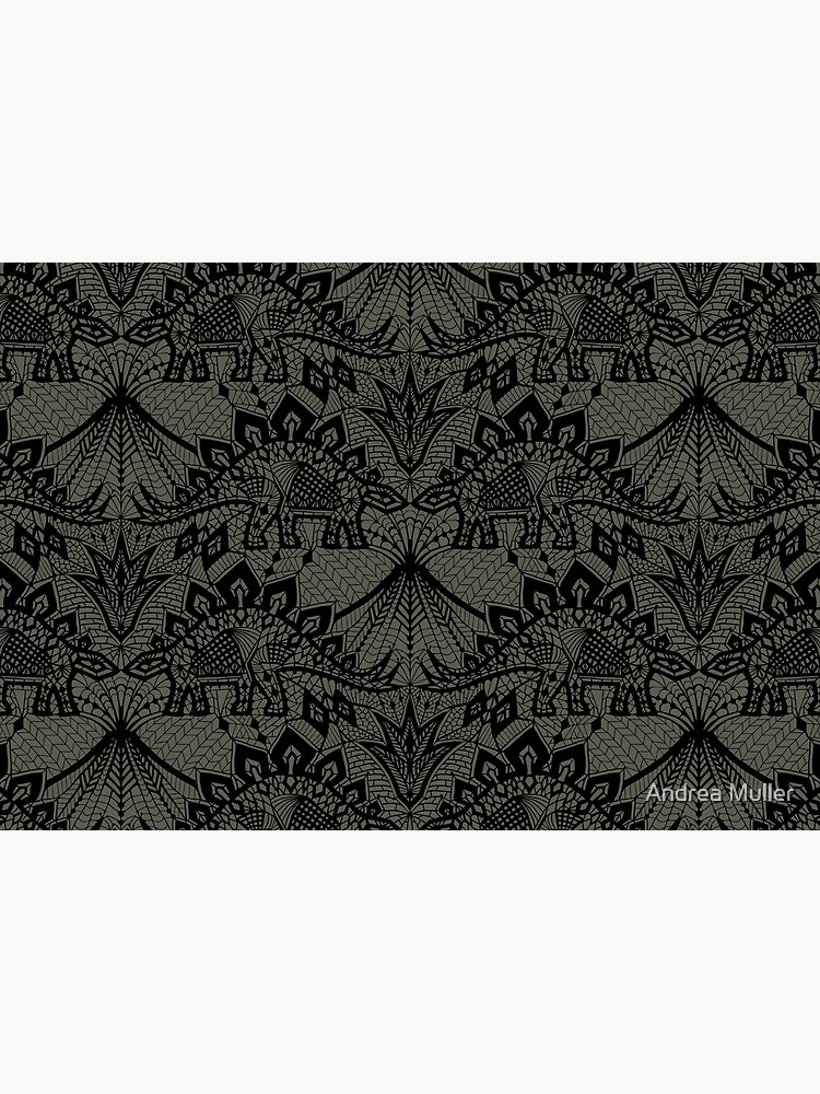 Stegosaurus Lace - Black / Grey by andreaalice