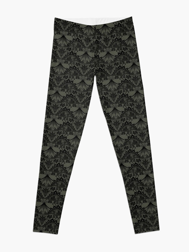 Alternate view of Stegosaurus Lace - Black / Grey Leggings
