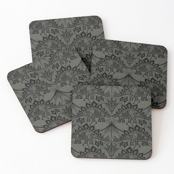 Item preview, Stegosaurus Lace - Black / Grey designed and sold by Andrea Muller.