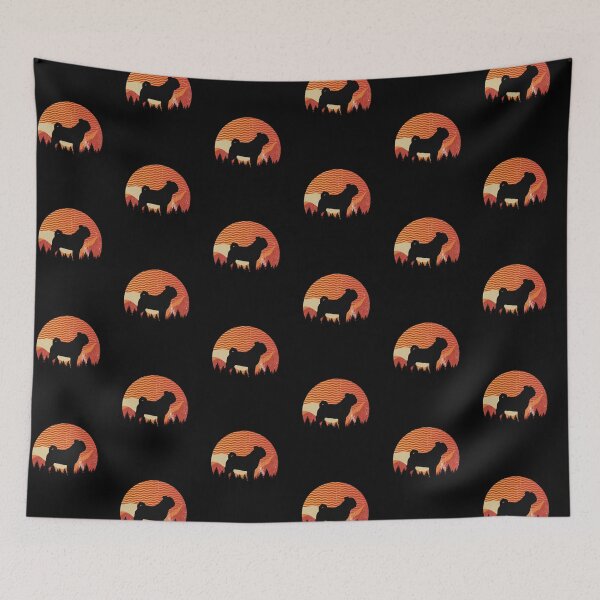 Item preview, Distressed Wavy Lines Sky Pug Dog Gift  designed and sold by Guarddogdrive.