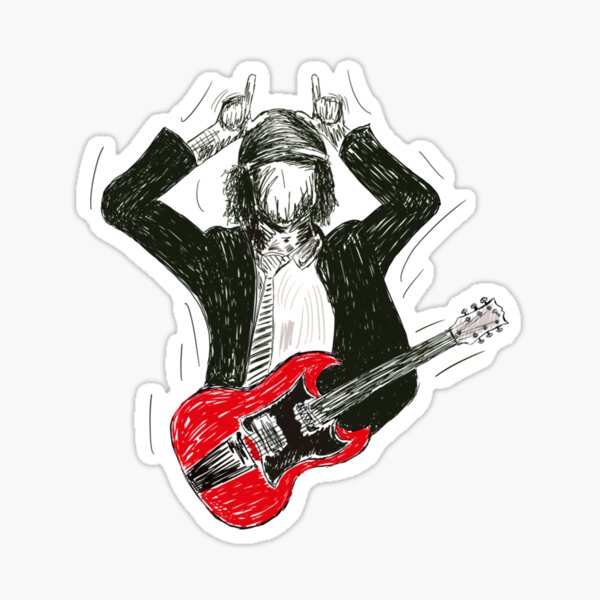 Autocollant Angus Young dessin