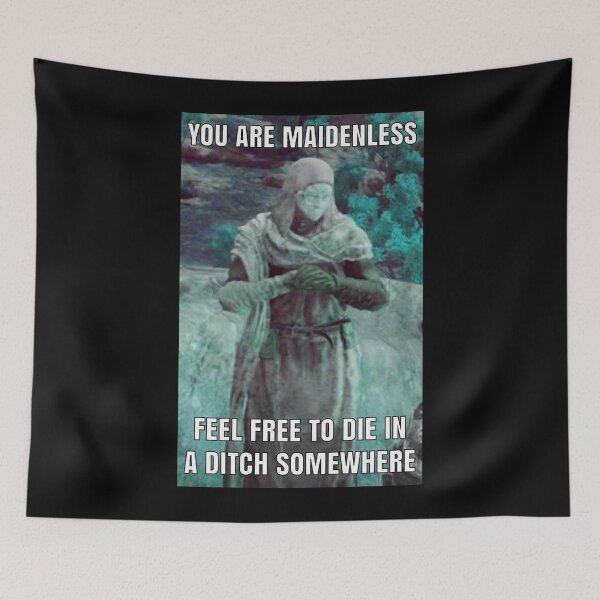 Item preview, No Maidens Elder Ring Funny Meme 2 Sticker designed and sold by EricaGarcasia.
