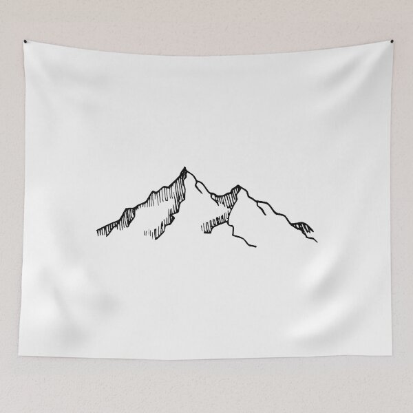 Item preview, Ski and Hiking Mountain Sketch Sticker designed and sold by EricaGarcasia.