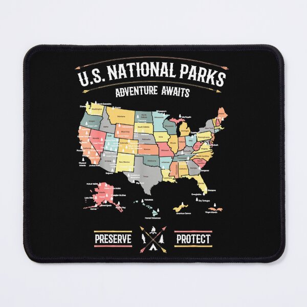 Item preview, US National Parks Map Preserve Hiking Camping designed and sold by EricaGarcasia.