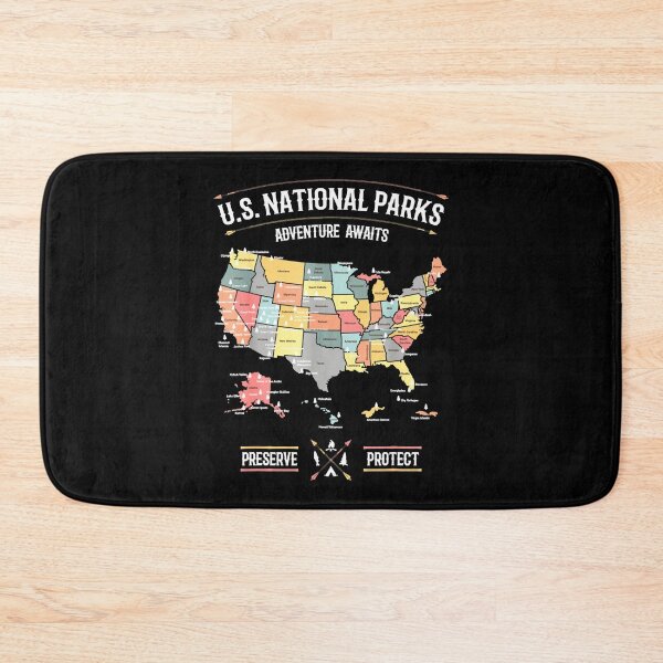 Item preview, US National Parks Map Preserve Hiking Camping designed and sold by EricaGarcasia.