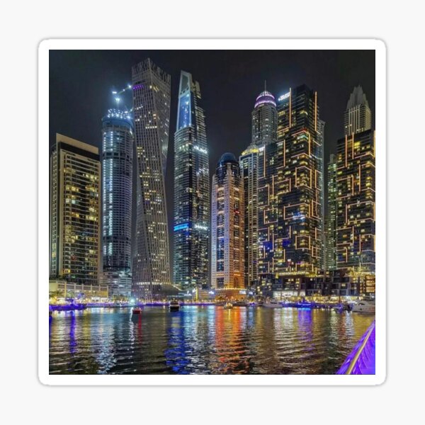 Dubai Marina Skyscraper Sky  #3247 2 x Heart Stickers 10 cm 