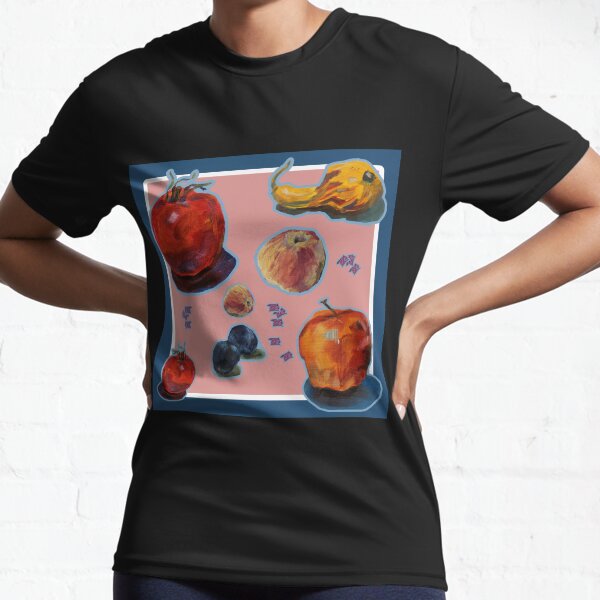 Oil painted fruits digital collage Active T-Shirt