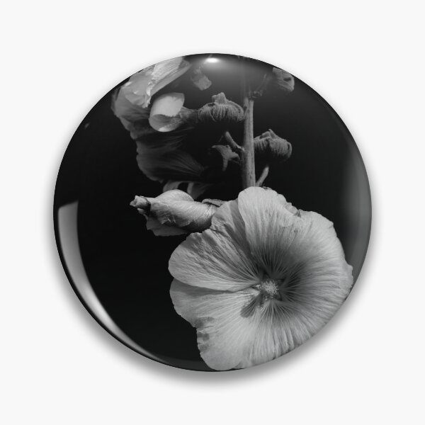 Item preview, Closeup of a Hollyhock in black and white designed and sold by FotoMahieu.