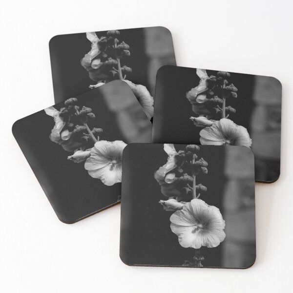 Item preview, Closeup of a Hollyhock in black and white designed and sold by FotoMahieu.