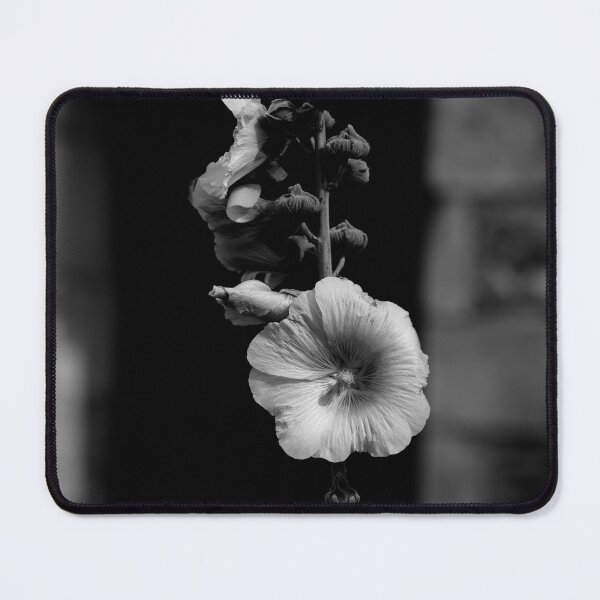 Item preview, Closeup of a Hollyhock in black and white designed and sold by FotoMahieu.