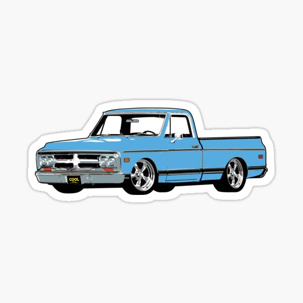 Vista previa del artículo con la obra «Camión G rebajado azul claro de los años 60», diseñado y vendido por CoolRide.