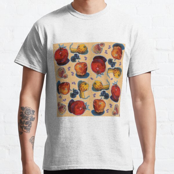 Oil painted veggies on yellow background Classic T-Shirt